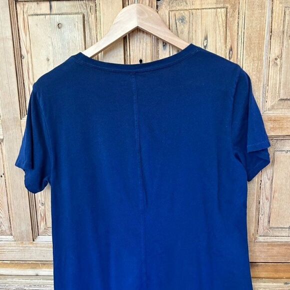J. Crew‎ Medium Navy Dress T-Shirt Crew Neck Pocket Cotton Garment Dyed - Picture 7 of 9